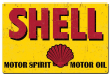 Shell Motor Spirit Motor Oil Metal Sign Grunge Look 24 x 16 Advertising Sign Vintage Reproduction Gas Oil Garage Art Wall Decor PS