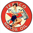 Texaco Motor Oil Pin Up Girl Metal Sign 3 Sizes Auto Car Gas Oil Hot Rod Garage Art Wall Decor RG