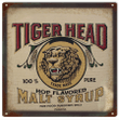 Tiger Head 100% Pure Hop Flavored Malt Syrup Metal Sign 12 x 12 vintage style retro country advertising art wall decor RG