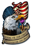 United States Purple Heart Eagle Flag Patriotic Art on metal sign vintage style garage art wall decor fly032