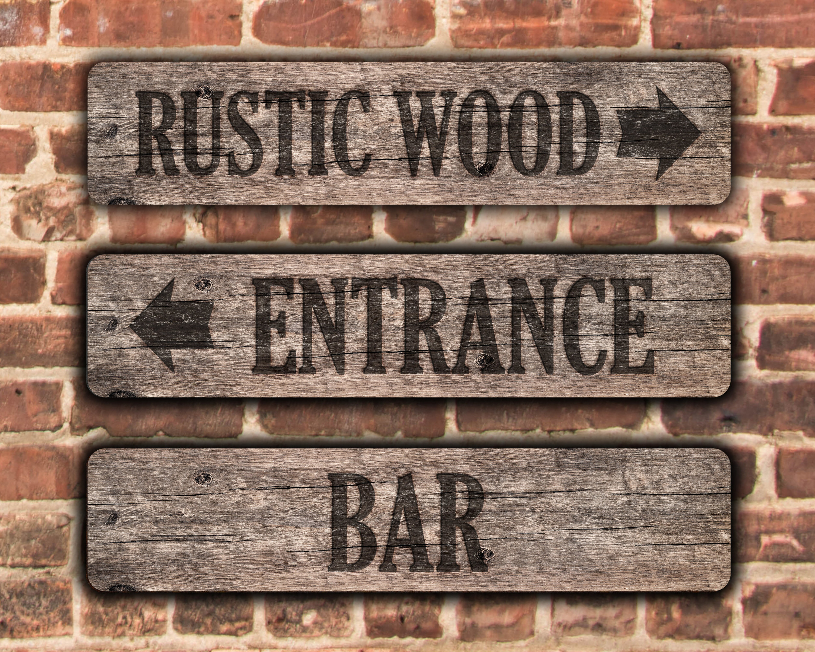 Custom Street Sign | Rusty | Wood | Stone | Right or Left Arrow