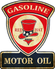 Red Hat Gasoline Vintage Looking Metal Sign 16 x 20 Inches 22 Gauge Metal Vintage Style Garage Art RG