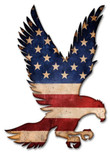 United States Bald Eagle American Flag Patriotic Art on metal sign 2 Sizes Available vintage style garage art wall decor psb ps