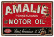 Amalie Pennsylvania Motor Oil Metal Sign Aged OR New Style 2 Sizes Vintage Style Retro Garage Art RG
