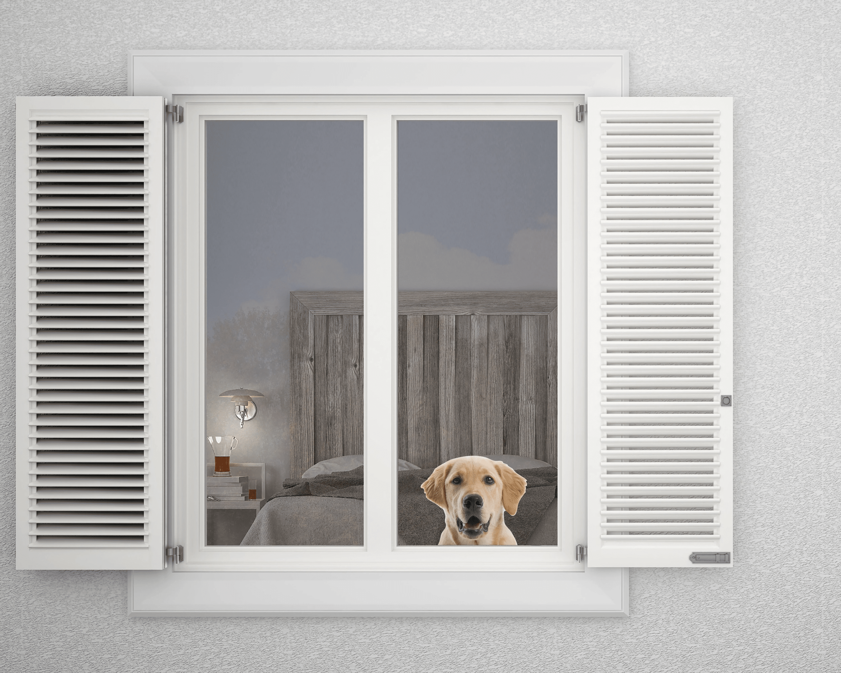 Window Pup Yellow Lab (Barney) Double Sided Window Cling