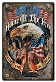 Home of The Free Because of The Brave Patriotic Art on metal sign vintage style garage art wall decor era007