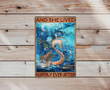Vintage Tin Sign | And She Lived Happily Ever After Mermaid Poster | Retro Mermaid Lovers Wall Plaque | Decor Metal Sign inches
