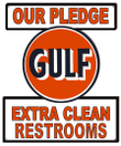 Gulf Extra Clean Restrooms Metal Sign 16 x 19.3 Inches Vintage Aged or New Style Vintage Style Retro Garage Art RG