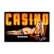 Red Light Casino Pinup Girl art on metal sign by Greg Hildebrandt vintage style home decor wall art PS