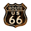 Route 66 Shield Rusty weathered look metal sign american made vintage style man cave game room garage art wall decor
