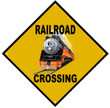 Daylight Engine Railroad Crossing Sign Aluminum Metal Sign Vintage Style Retro Garage Art RG412