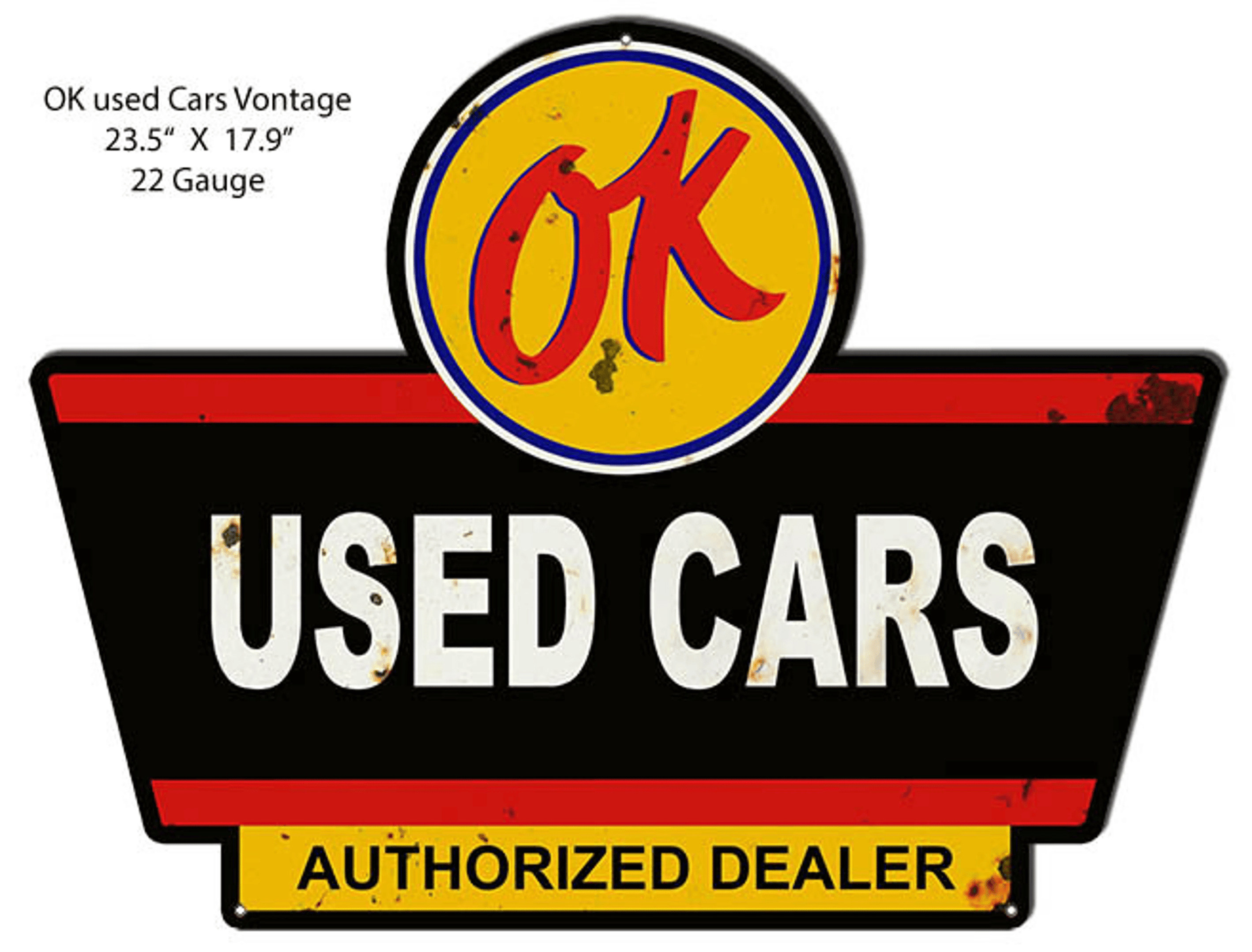 1950s OK Used Cars Laser Cutout Logo Sign New Or Aged Style 22 Gauge Metal Vintage Style Retro Garage Art RG