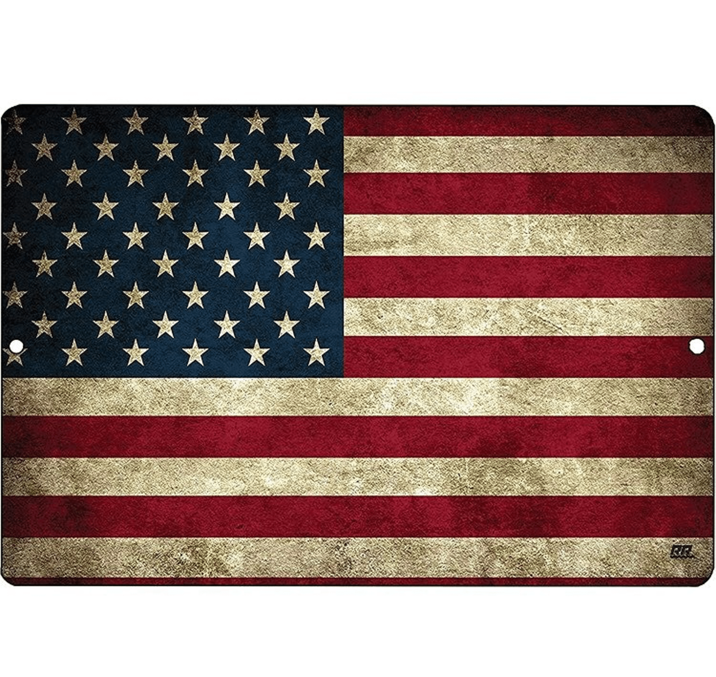 Vintage Tin Sign | USA American Flag Metal Sign | Retro Vintage Bar Kitchen Art Poster | Cave Home Wall Kitchen Decor  inches