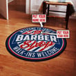 Personalized Barber Shop Round Mat Round Floor Mat Room Rugs Carpet Outdoor Rug Washable Rugs M (32In)