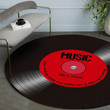 Life Is Music Record Red Black Music Round Rug Carpet Washable Rugs S (24In)