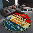 Personalized Garage Round Mat Round Floor Mat Room Rugs Carpet Outdoor Rug Washable Rugs M (32In)