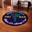 Personalized Name Tiki Bar Where It'S Always 5:Am Neon Perrot Circle Rug Carpet Washable Rugs M (32In)