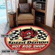Personalized Hot Rod Round Mat Round Floor Mat Room Rugs Carpet Outdoor Rug Washable Rugs M (32In)