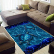 Amazing Couple Ocean Turtle Blue Rectangle Rug Carpet Washable Rugs Medium (4 X 6 FT)