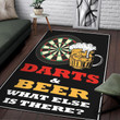 Dart And Beer Area Rug Carpet  Medium (4 X 6 FT)