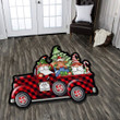 Merry Christmas gnome Red Truck Custom Shape Rug, Carpet 10185