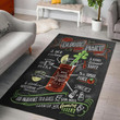 Cocktail Recipe Bloody Mary Vintage Retro Area Rug Carpet  Large (5 X 8 FT)