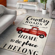 Country Roads Take Me Home To The Place I Belong Area Rug Carpet  Medium (4 X 6 FT)