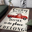 Country Roads Take Me Home To The Place I Belong Area Rug Carpet  Large (5 X 8 FT)