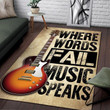 Where Words Fail Music Speaks Area Rug Carpet 2 Large (5 X 8 FT)