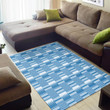 Blue And White Abstract African American Area Rug Home Decor