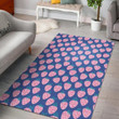 Blue Strawberry Pattern Print Home Decor Rectangle Area Rug