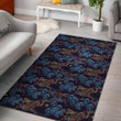 Chinese Wave Dragon Pattern Print Area Rug