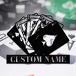 Poker Wall Art With LED Lights, Poker Decor Wall Led Sign, Poker RGB Color Led Light Sign, Christmas Gift, Birthday Gift, Casino Wall Sign