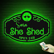 Custom Metal She Shed Sign with Led Lights, She Shed Wall Decor Craft Room Decor, Open 24 Hours, Women Cave Sign, Mom Cave Mother's Day Gift