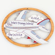 Personalized Airplane Christmas Ornament-Wood, Laser Cut Wood Hanging Ornament