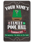 Tin Personalized Family Pool Game Room Sign Metal Sign Indoor Outdoor Housewarming Gift