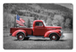 Truck Flag Us Flag Antique Vintage Truck Satin Metal Sign Vintage Style Country Home Decor Wall Art Lane