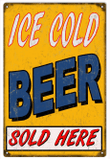 Cold Beer Sold Here Metal Sign Vintage Style Bar Man Cave Retro Country Advertising Art Wall Decor