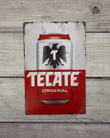 Tecate Beer Vintage Antique Collectible Tin Sign Metal Wall Decor Garage Man Cave Game Room Bar