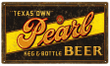 Texas Own Pearl Keg & Bottle Beer Metal Sign - Vintage Style Bar Man Cave Retro Country Advertising Art Wall Decor
