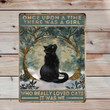 Metal Vintage Art - Once Upon A Time There Was A Girl Who Really Loved Cats This Girl Was Me Wall Poster - Poster Plaque Home