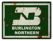 Burlington Northern Railroad Sign Aged Or New Styles Aluminum Metal Sign Vintage Style Retro Home Decor Garage Art