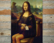 Mona Lisa On The Toilette Painting Durable Metal Sign Aluminum Tin Awesome Metal Poster