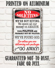 Tin Metal Sign No Soliciting Were Not Buying Use Indoor Outdoor Sign For Businesses