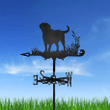Dog Weathervane Retro Metal Wind Vane Black Spray Paint Wind Direction Indicator For Outdoor Garden