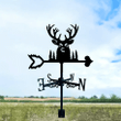 Retro Deer Weather Vane, Animal Metal Silhouette Wind Direction Indicator