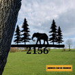 Personalized Address Elephant Metal Tree Stake, Tree Metal Sign Laser Cut Metal Signs 12x12IN