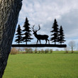 Deer, Whitetailed Deer Metal Tree Stake, Forrest Metal Sign Laser Cut Metal Signs 12x12IN