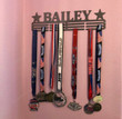 Gymnastics Custom Name Medal Hanger Holder Display Rack 3 Rung, Cut Metal Sign, Metal Wall Art Laser Cut Metal Signs 12x12IN