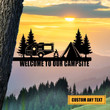 Custom Camper Camping Metal Tree Stake, Steel Wildlife Art Laser Cut Metal Signs 12x12IN